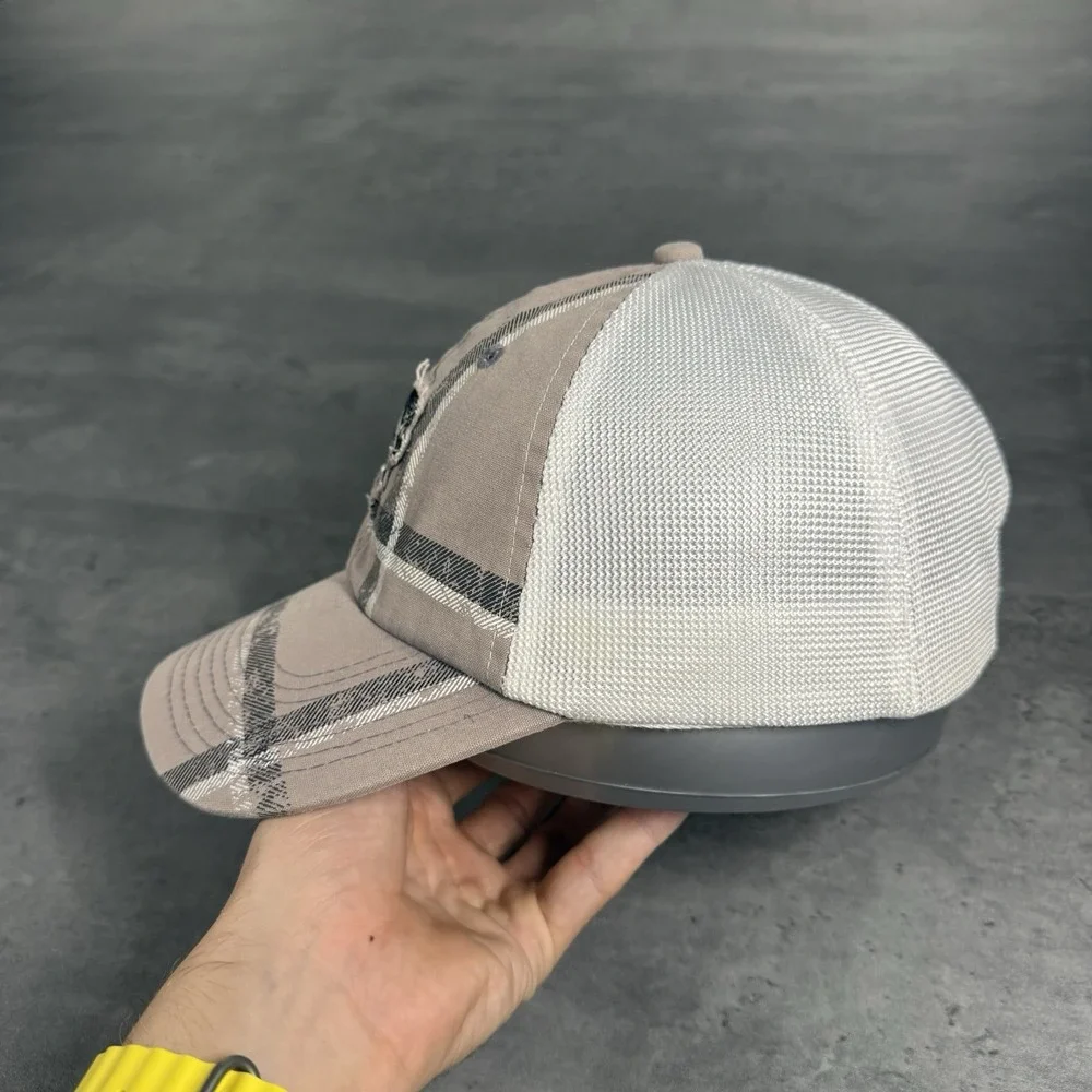 Vintage Pittsburgh Penguins Hat Gray Black Plaid Distressed Mesh Trucker Cap NHL - Picture 3 of 7